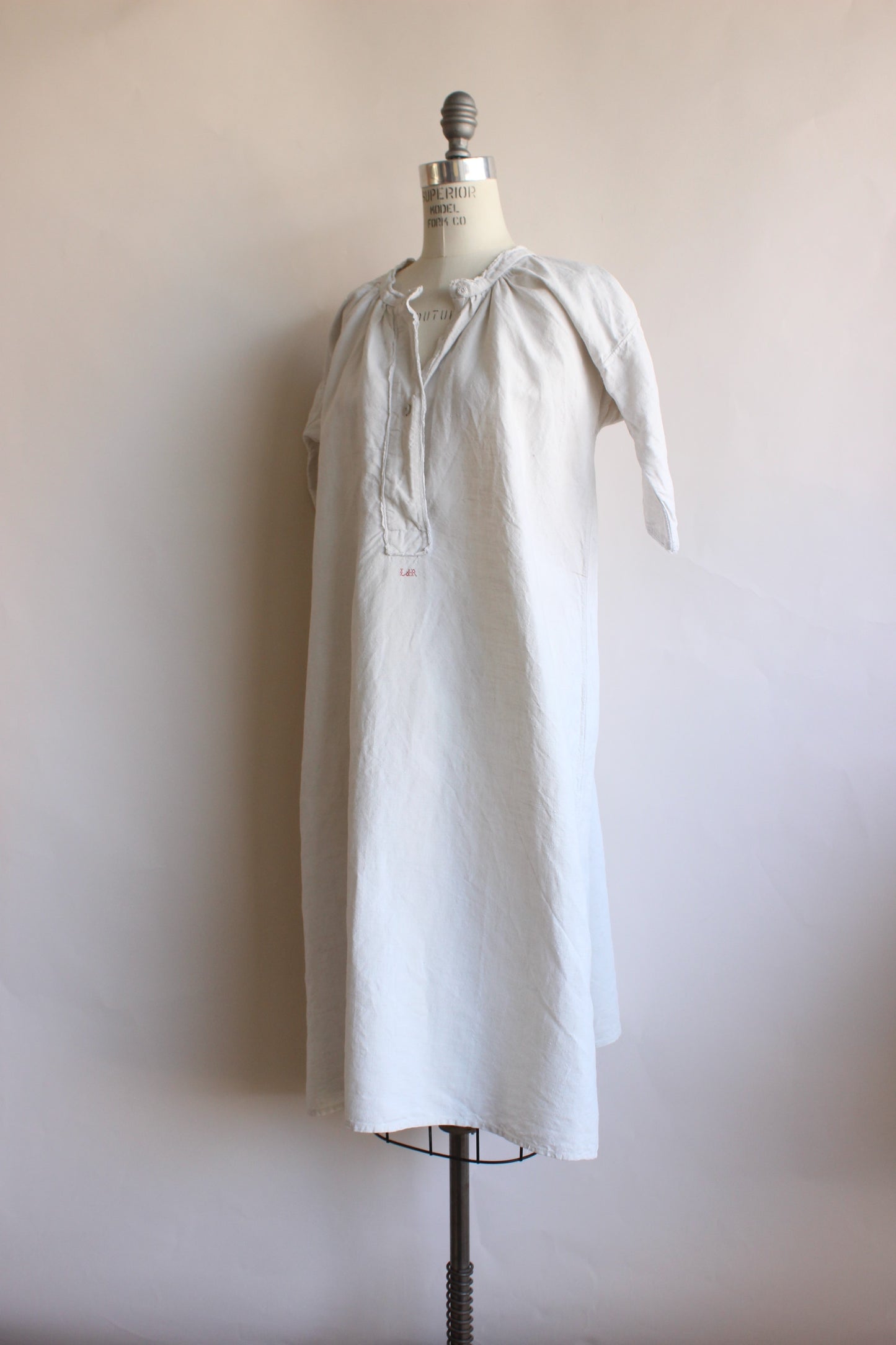 Victorian White Linen Nightgown