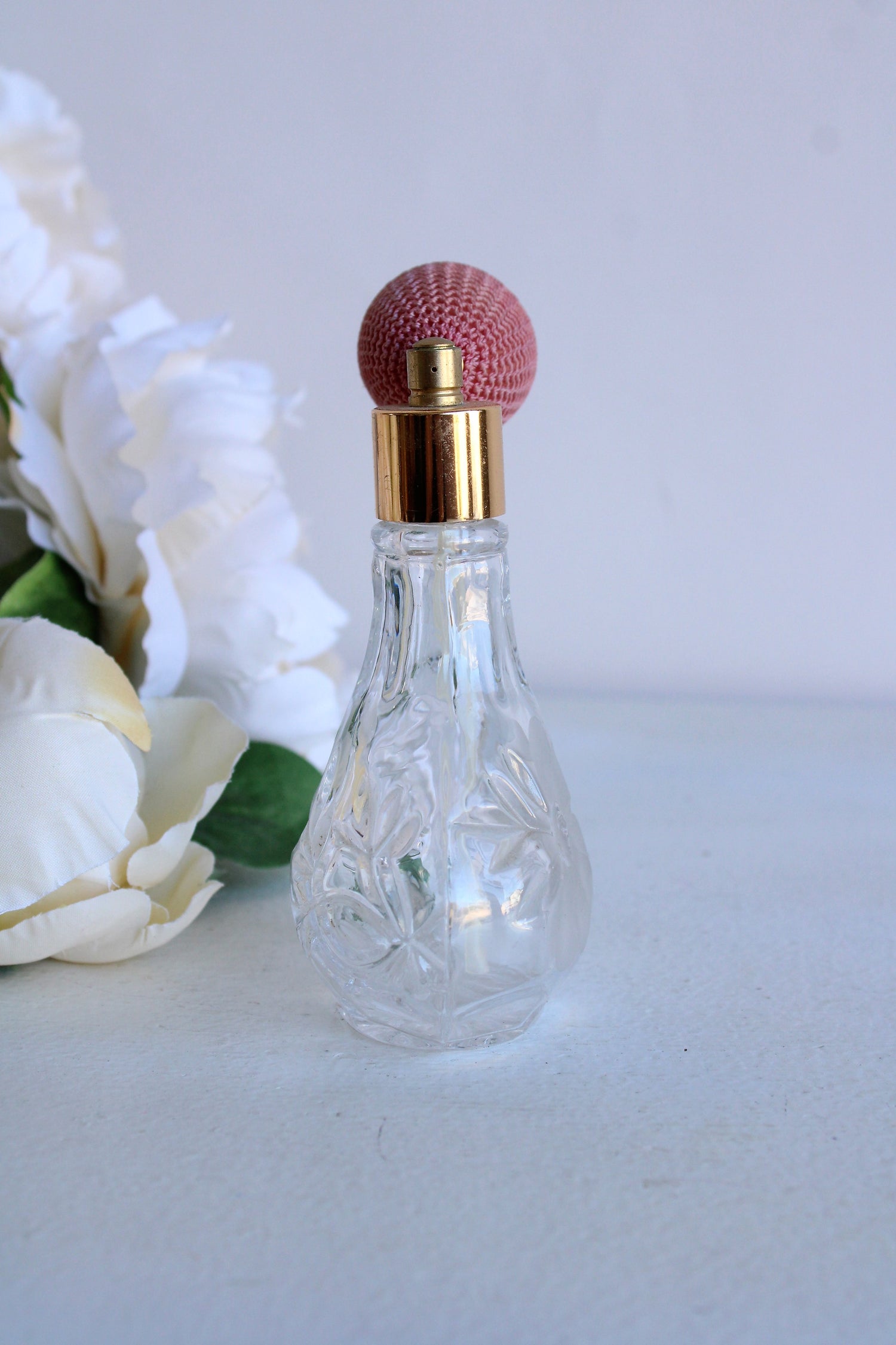 Vintage Cut Glass Perfume Atomizer Bottle