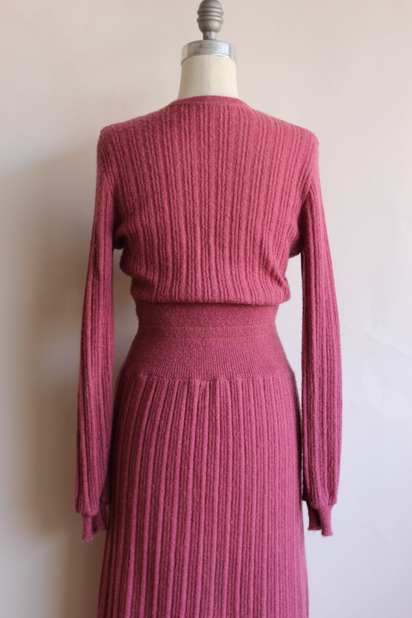 Vintage 1970s Mauve Knitt Dress