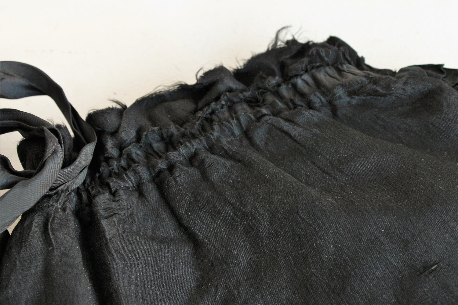 Antique Victorian Mourning Black Silk Reticule