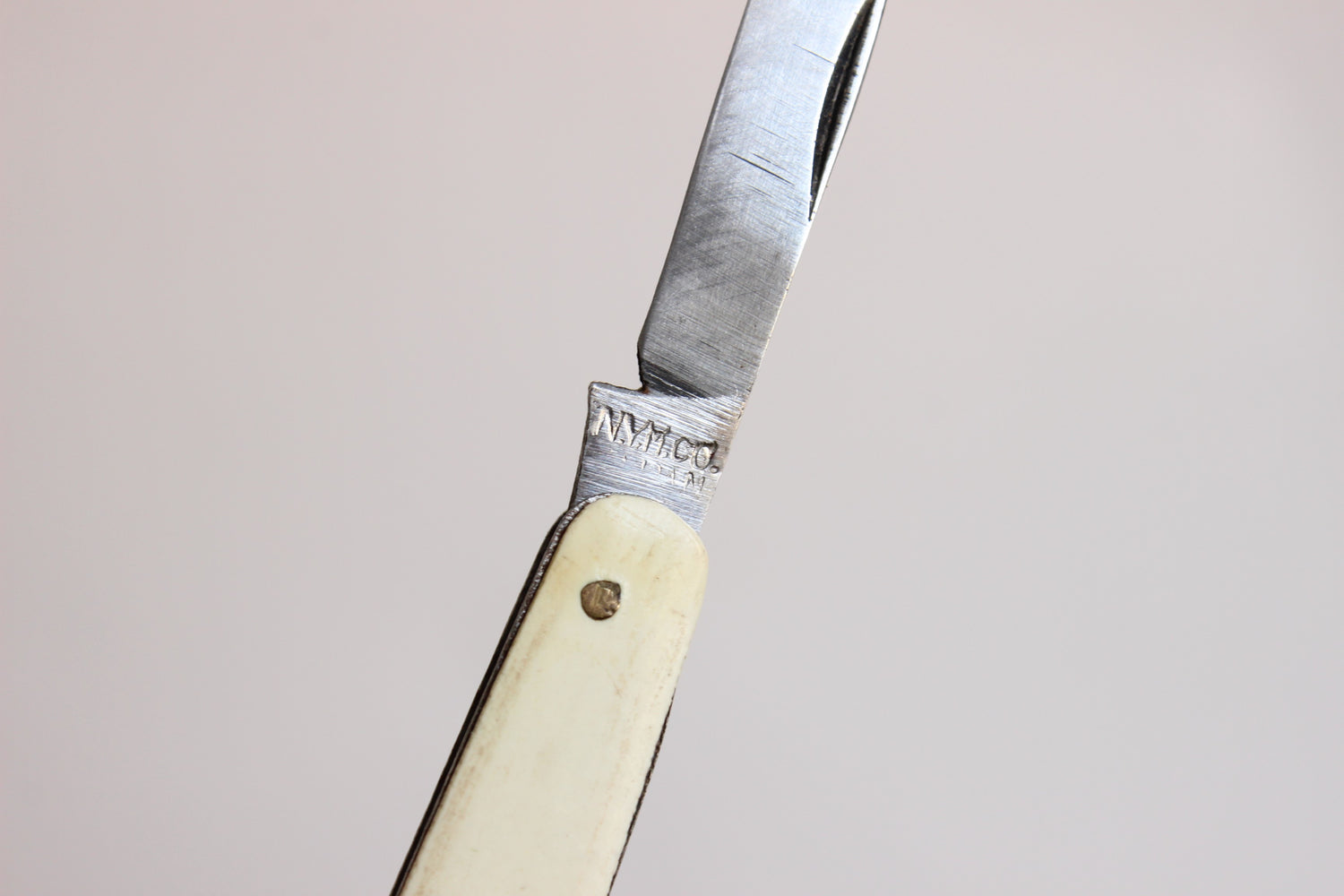 Vintage 1950s Pocketknife, Single Blade and Bone Handle