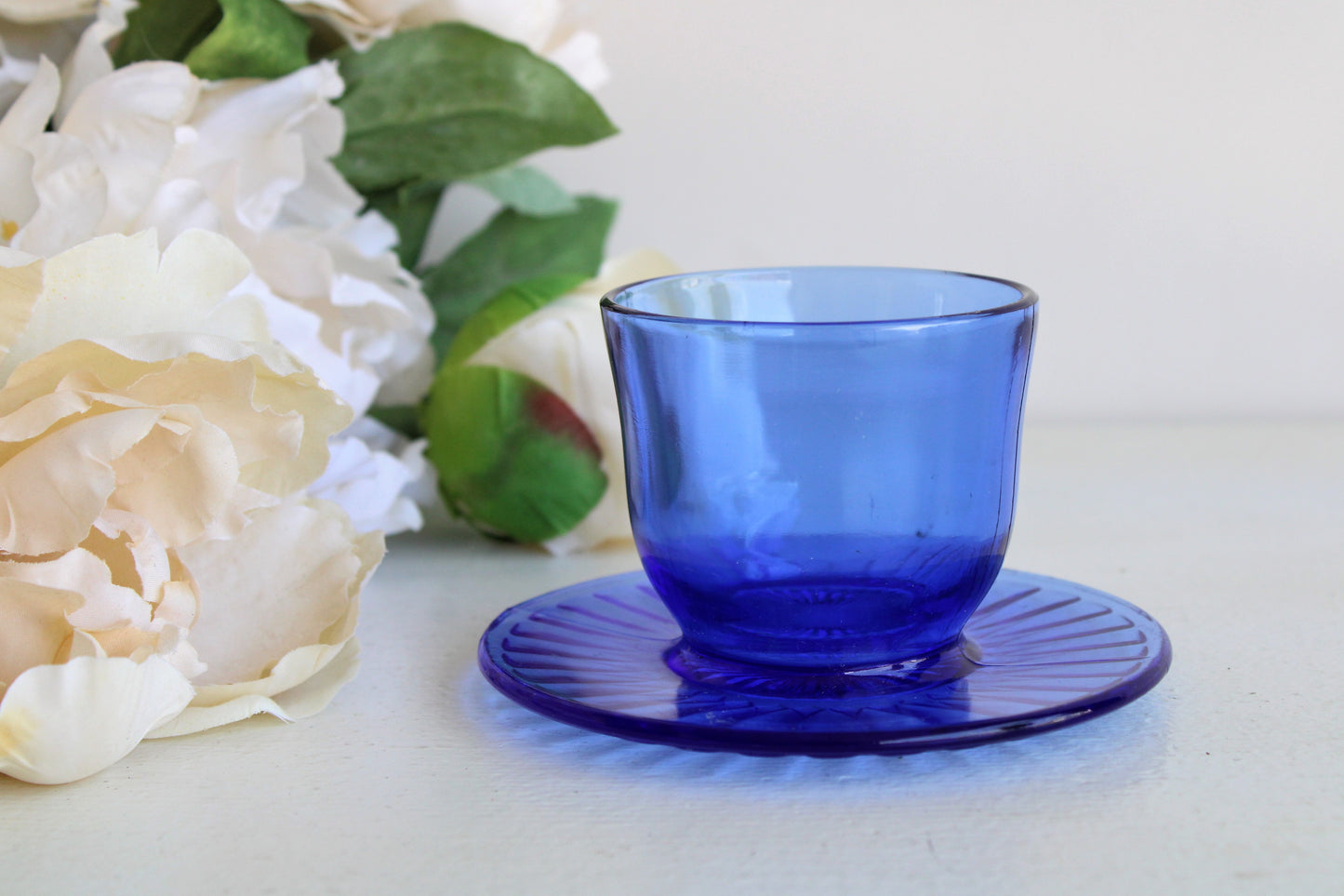 Vintage Cobalt Blue Glass Bowl