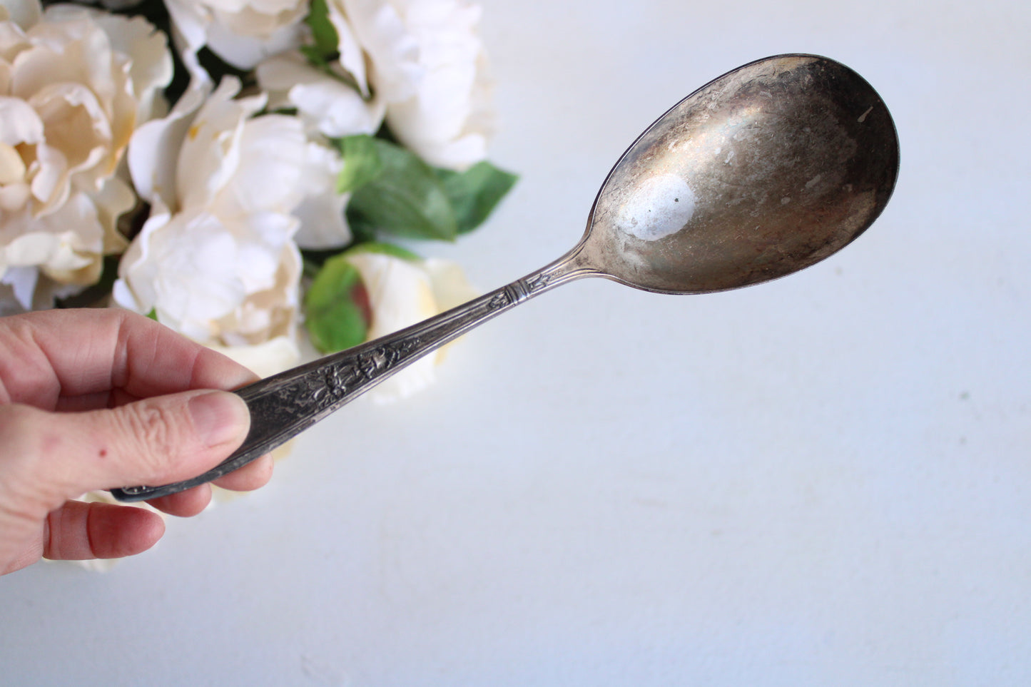 Vintage Large silverplate Serving Spoon
