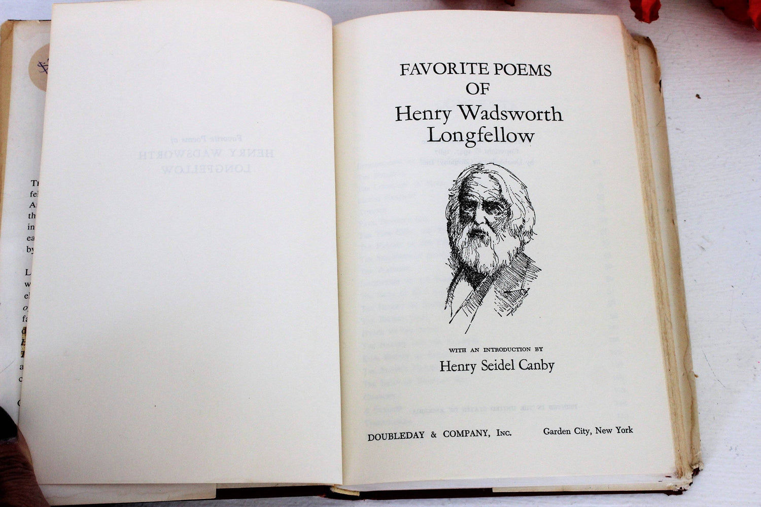 Vintage Book  "Favorite Poems of Henry Wadsworth Longfellow"  with intro by Henry Seidel Canby, 1967-Mint Chips Vintage Home Goods-1967,Book of Poems,Doubleday,Favorite Poems of Henry Wadsworth Longfellow,Henry Seidel Canby,Henry Wadsworth Longfellow,Old Book,Poetry,Vintage,Vintage Book