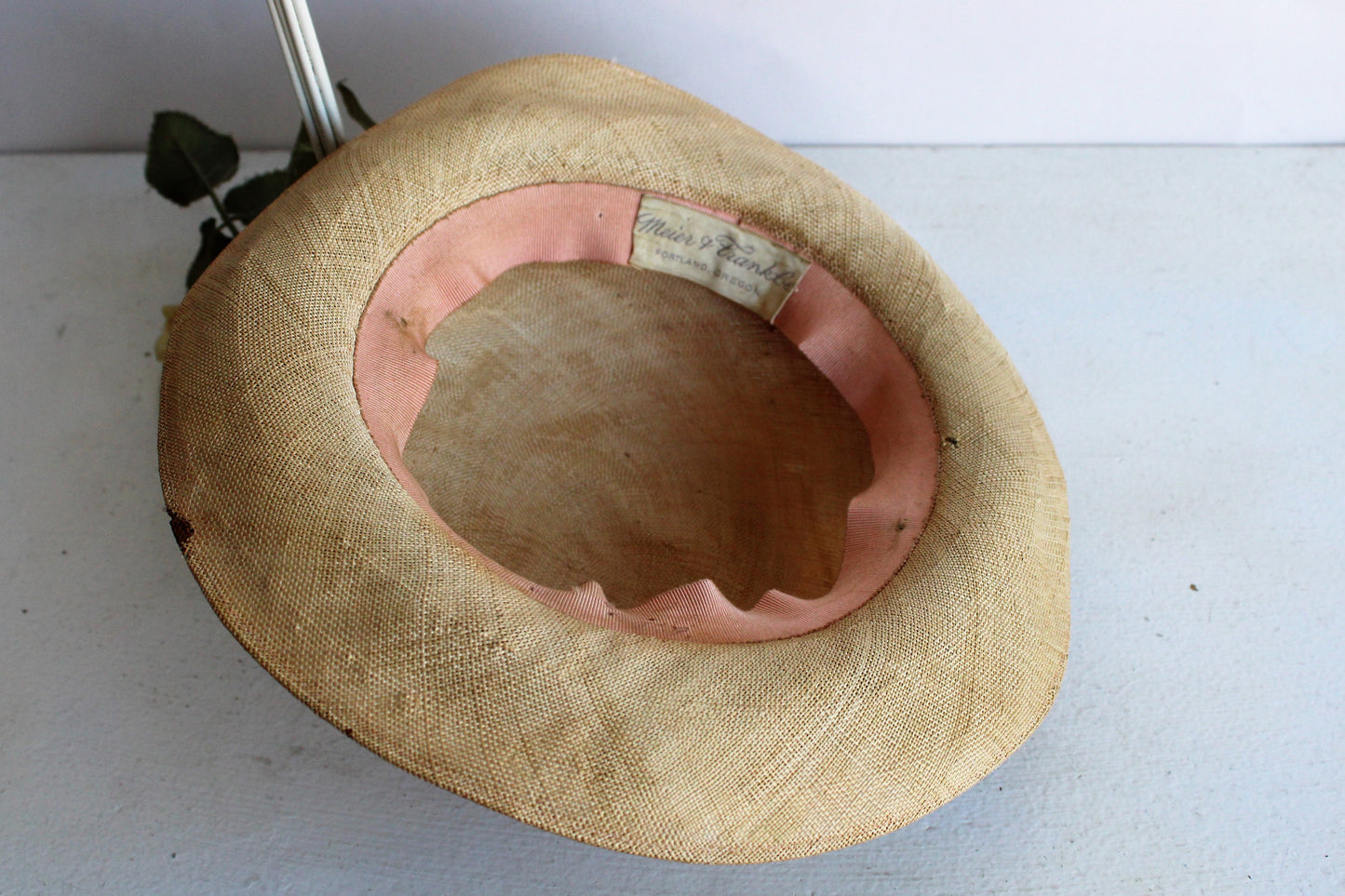 Vintage 1950s Straw Madeline Hat