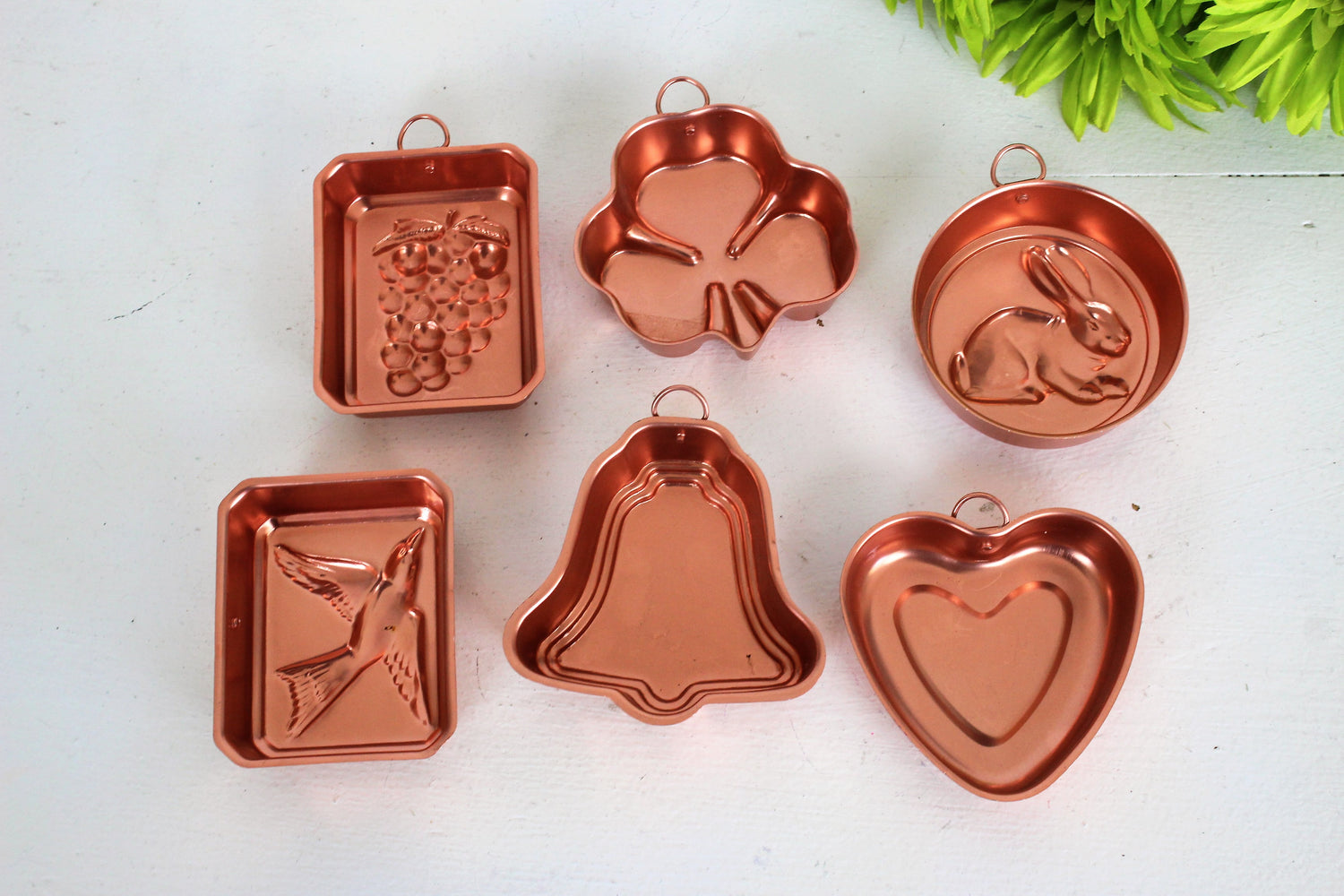 Vintage Copper Look Jelly Molds Set of Six