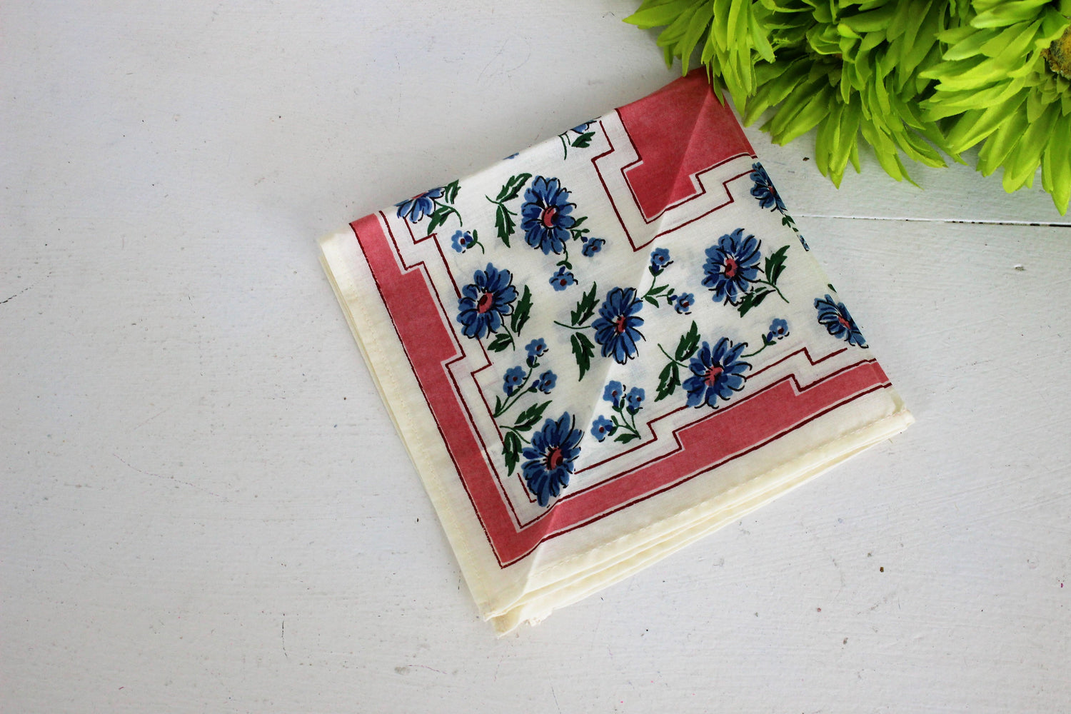 Vintage Cotton Handkerchief Floral Print