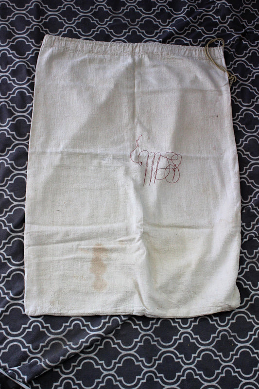 Vintage 1950s Laundry Bag Drawstring Bag Holdall Carryall 