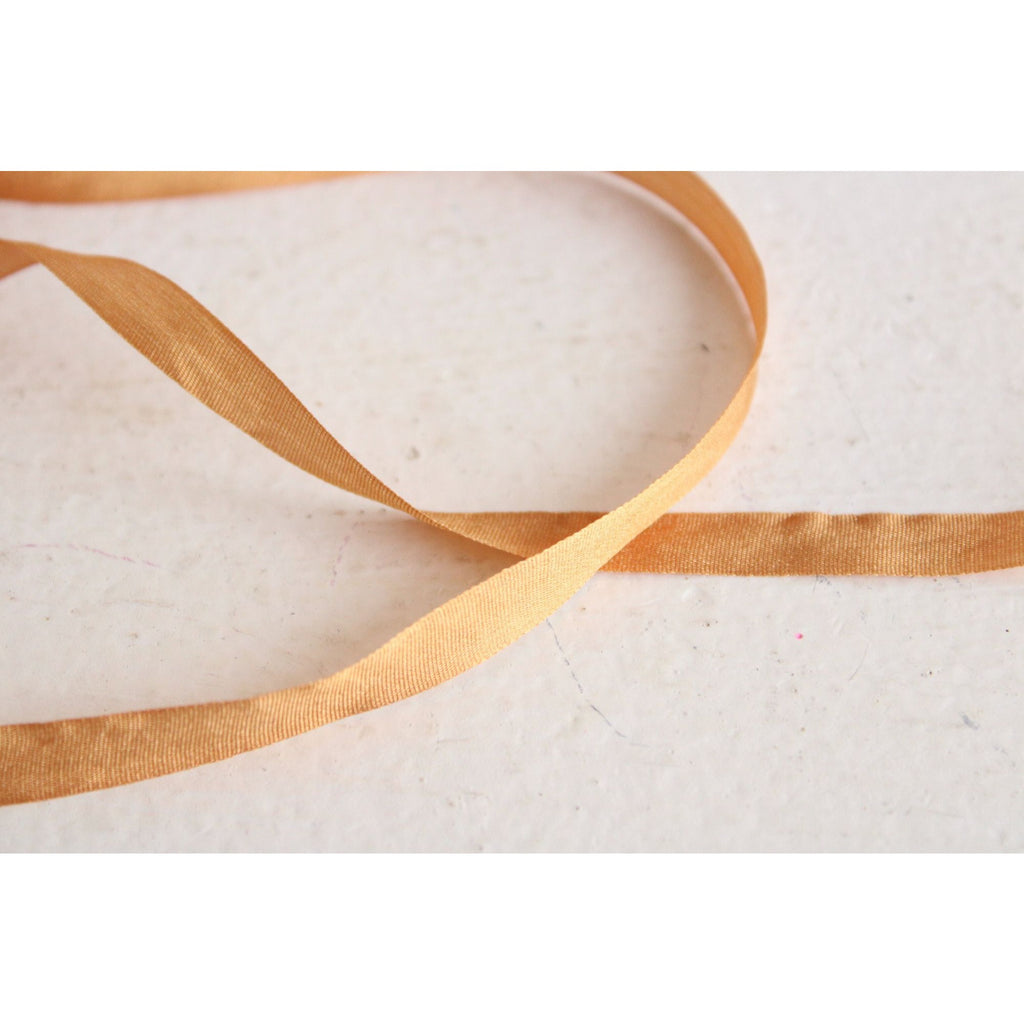 Silk Ribbon Gold 7mm Wide / 1/4", 5 yard