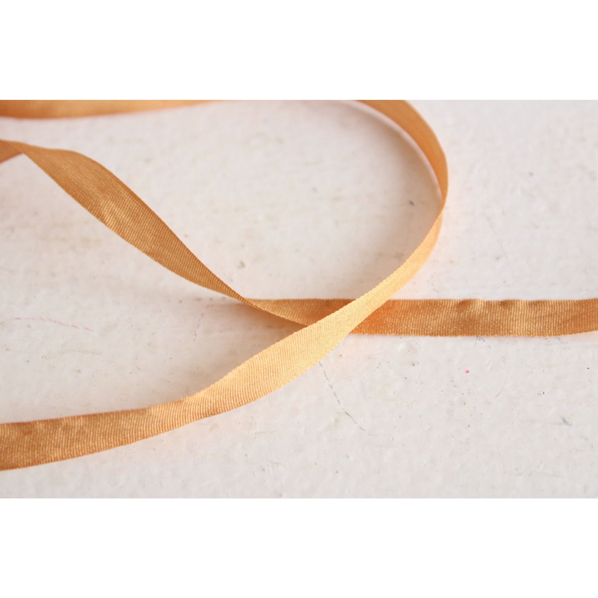 Silk Ribbon Gold 7mm Wide / 1/4", 5 yard