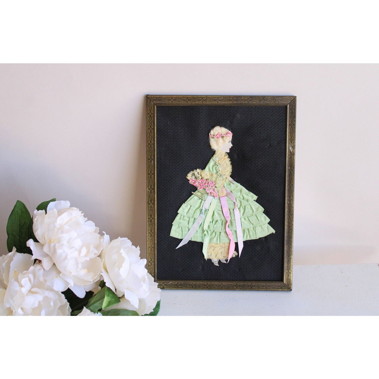 Vintage 1950s Framed Paper Doll