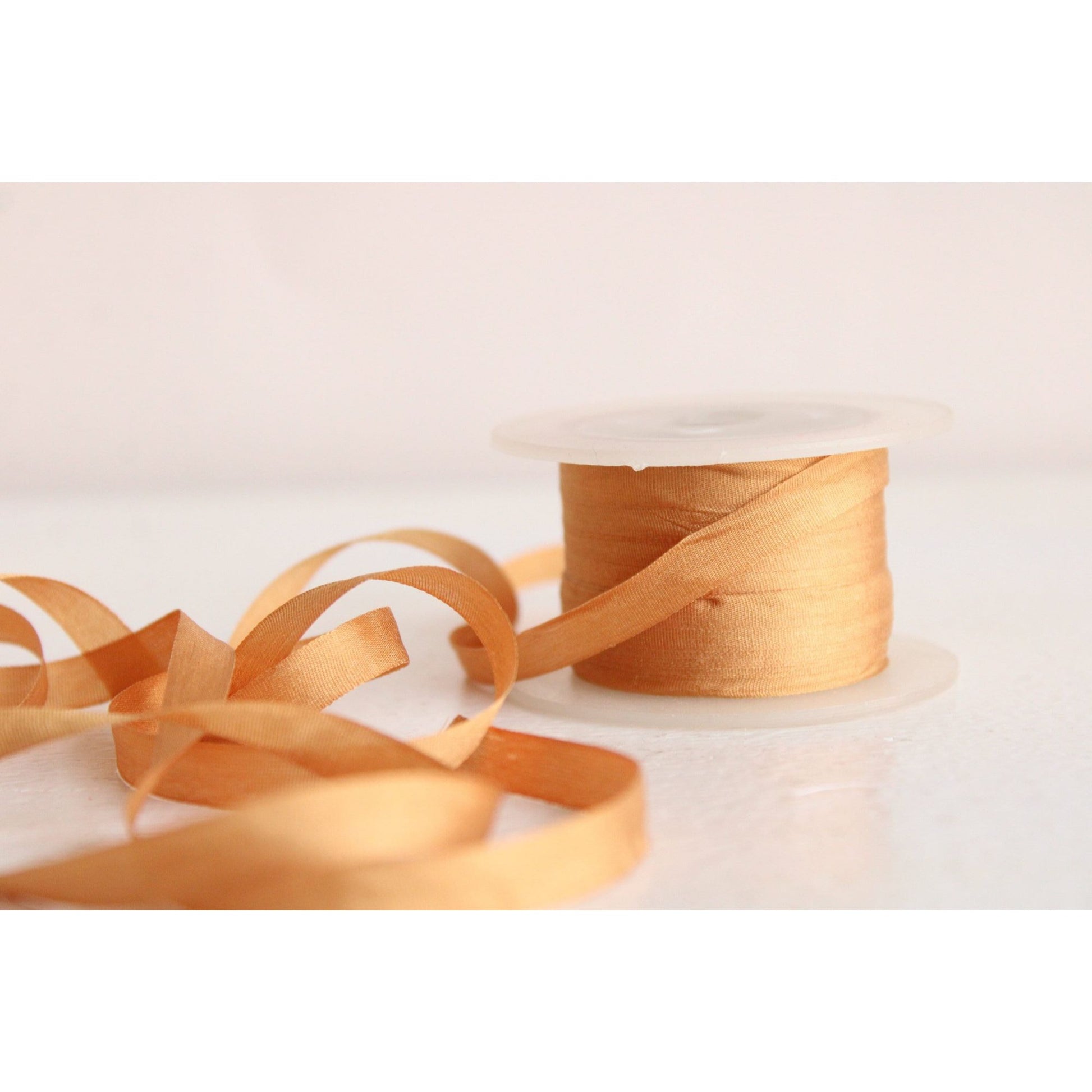 Silk Ribbon Gold 7mm Wide / 1/4", 5 yard