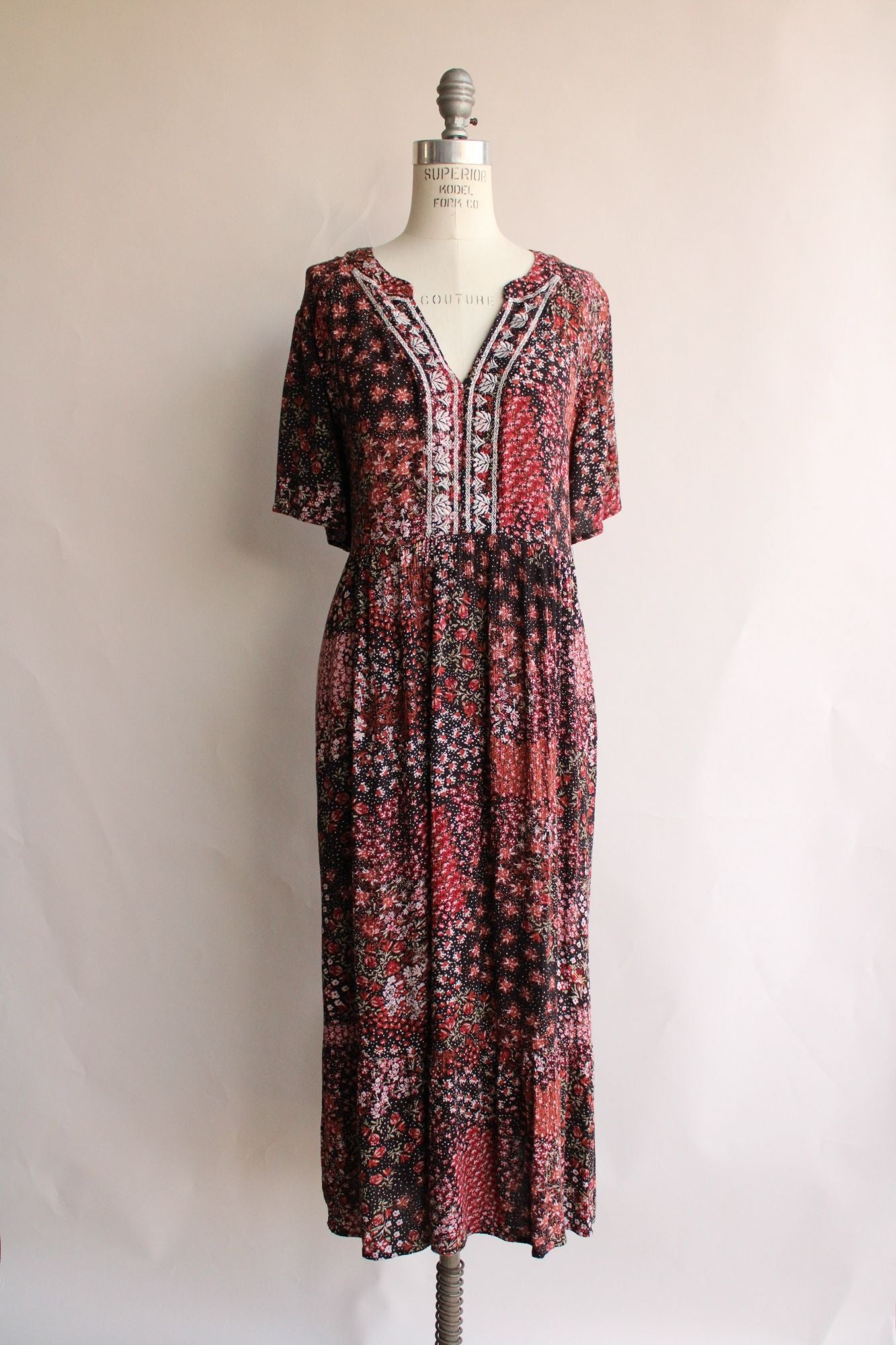 Knox Rose Women's Dress, Size 1X, Boho Folk Style