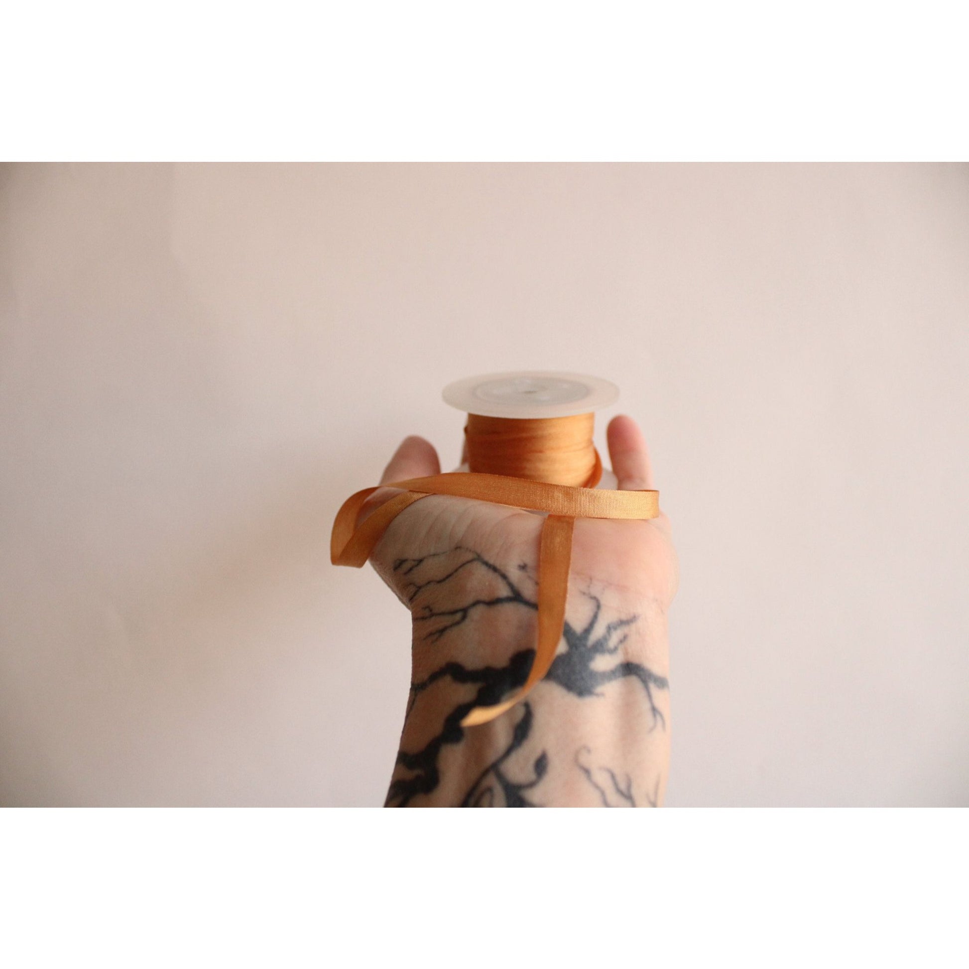 Silk Ribbon Gold 7mm Wide / 1/4", 5 yard