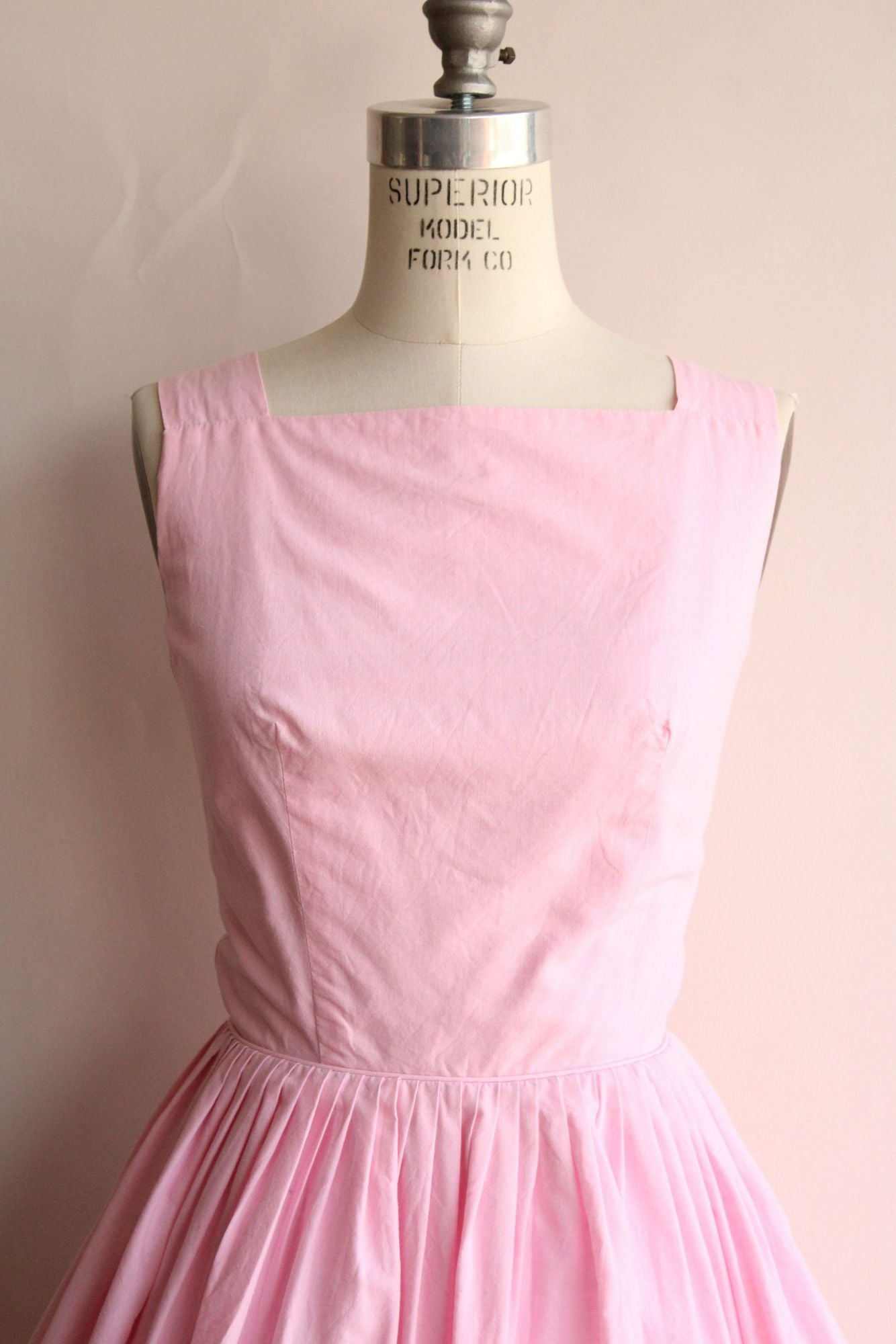 Vintage 1950s Martin Berens Tall Fashions Pink Cotton Sundress