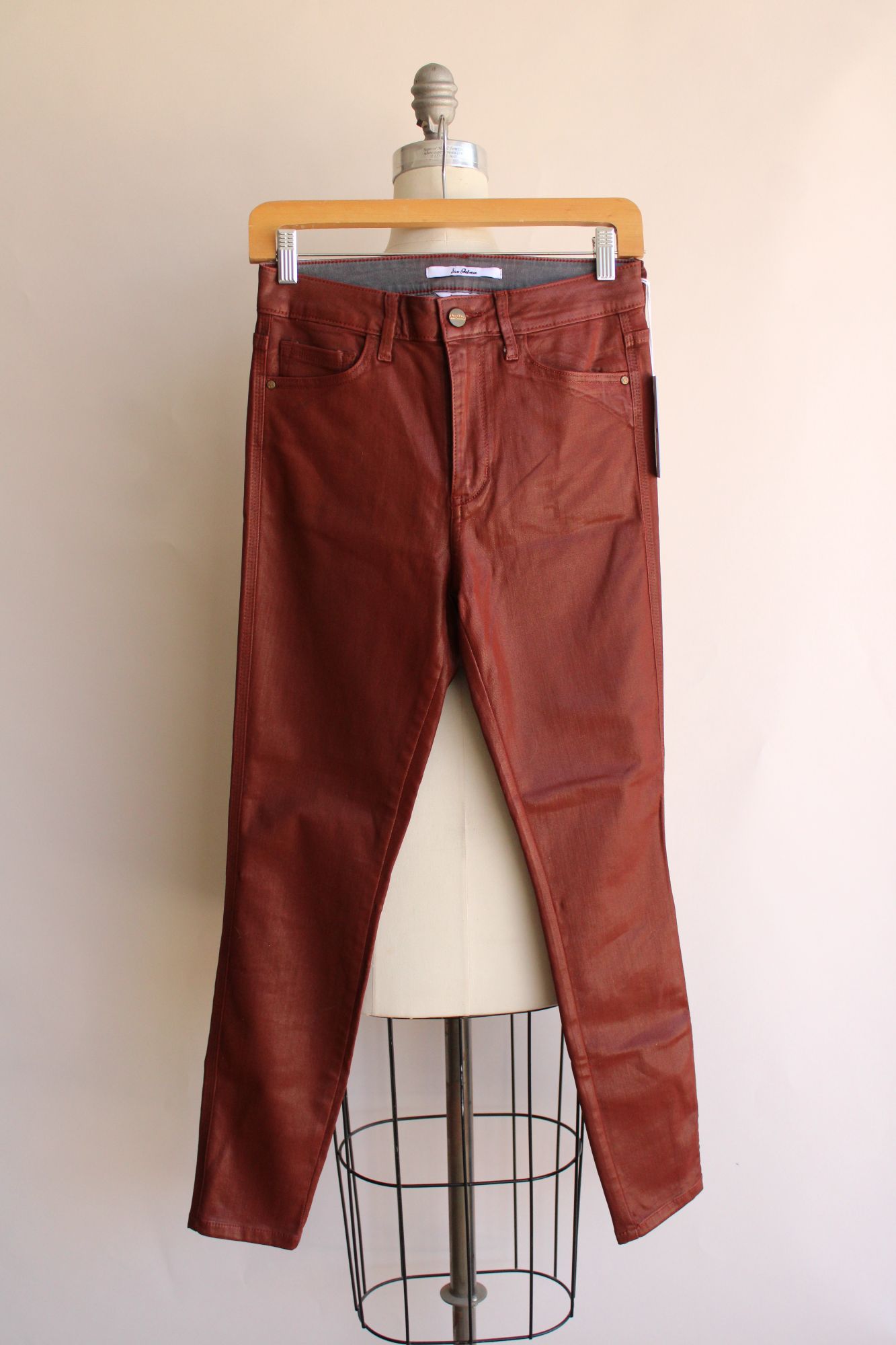 NWT Sam Edelman Skinny Ankle Jeans Stiletto  Faux Leather SZ 4/27 High Rise