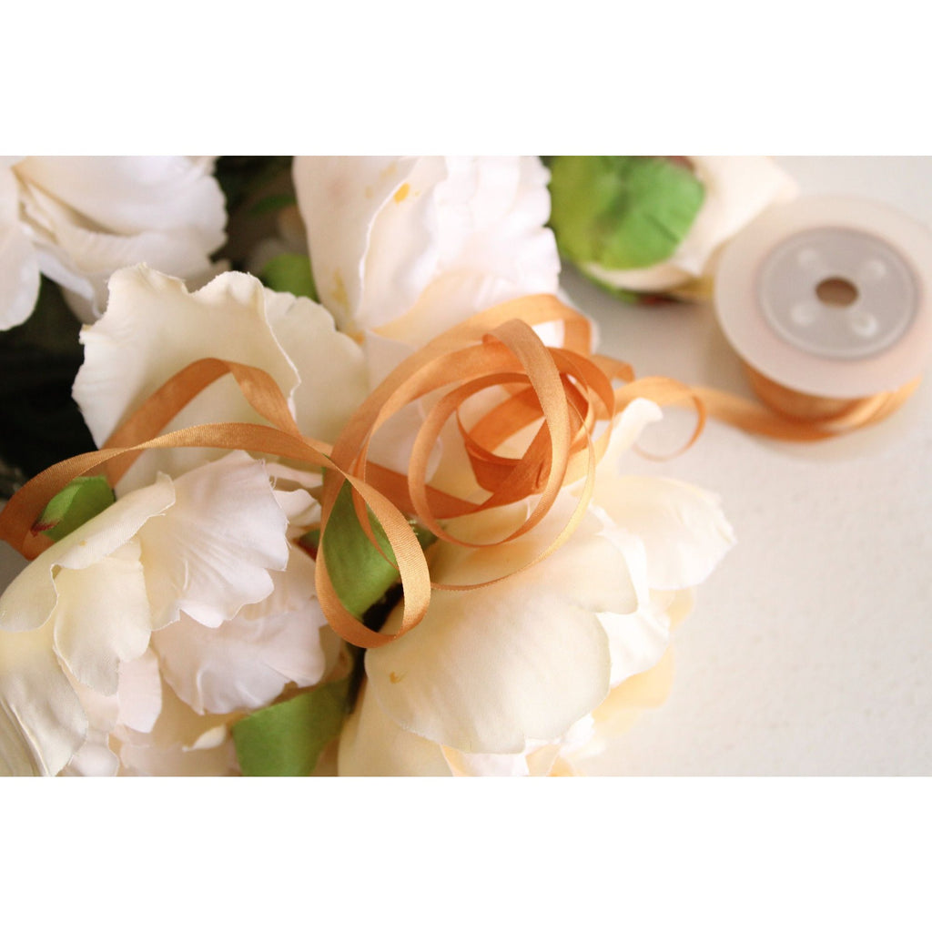 Silk Ribbon Gold 7mm Wide / 1/4", 5 yard