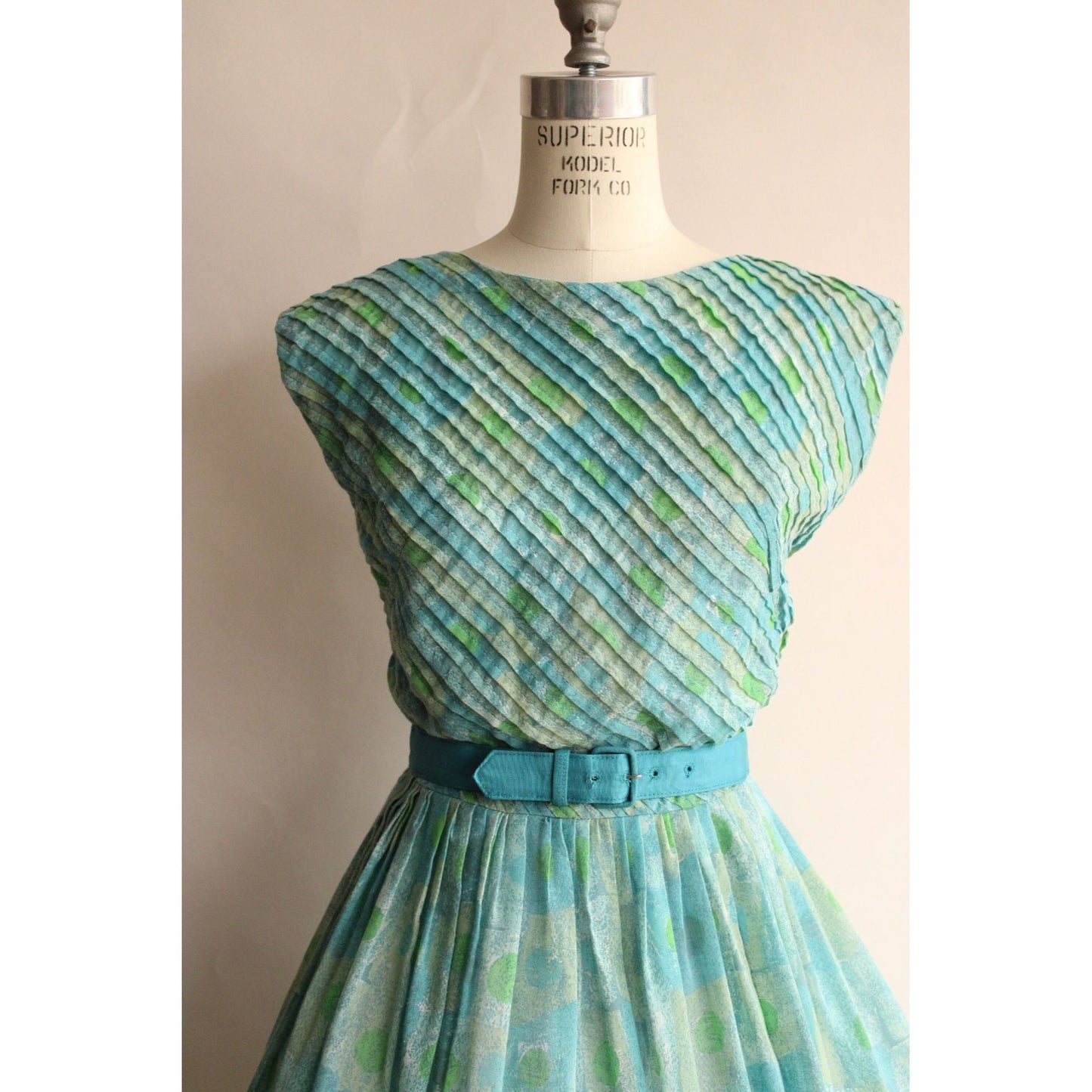 Vintage 1950s Dress with Belt by R&K Originals