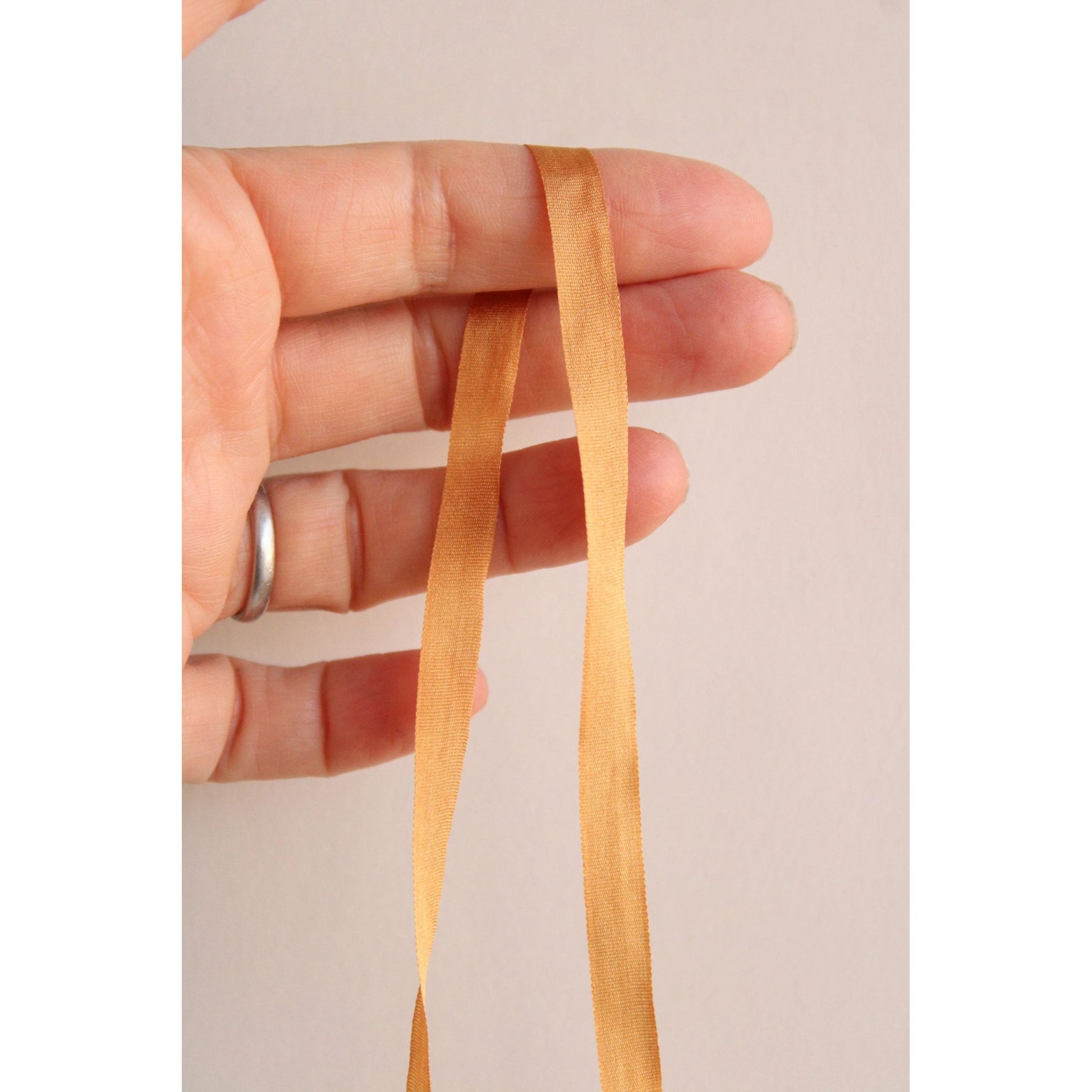 Silk Ribbon Gold 7mm Wide / 1/4", 5 yard
