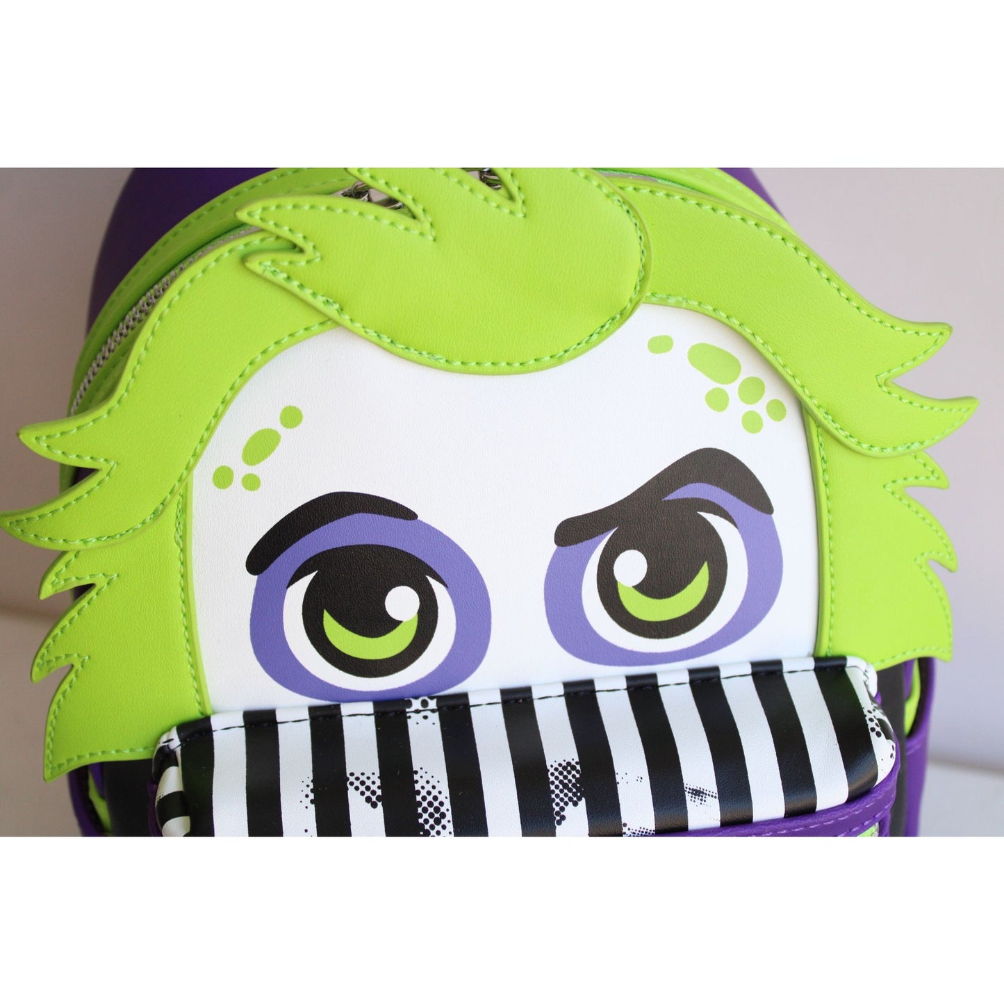 Loungefly Beetlejuice Backpack, New With Tags, Green and Purple, Pockets