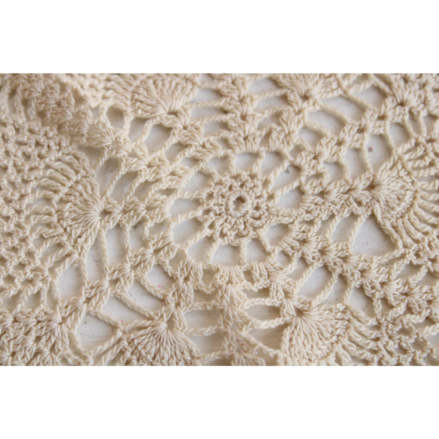 Vintage Doily Set of 2 Ivory Crochet Doilies