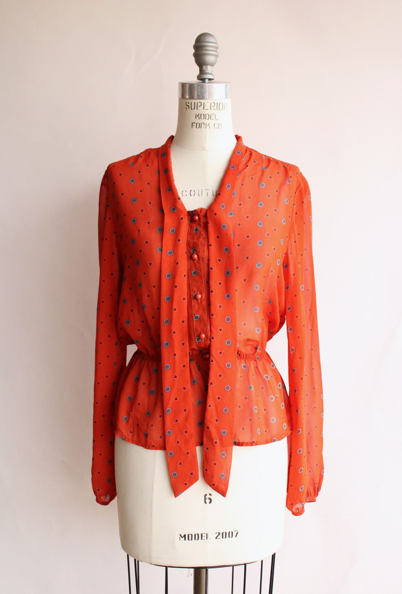 Anthropologie Womens Blouse with a Bow, Size Medium
