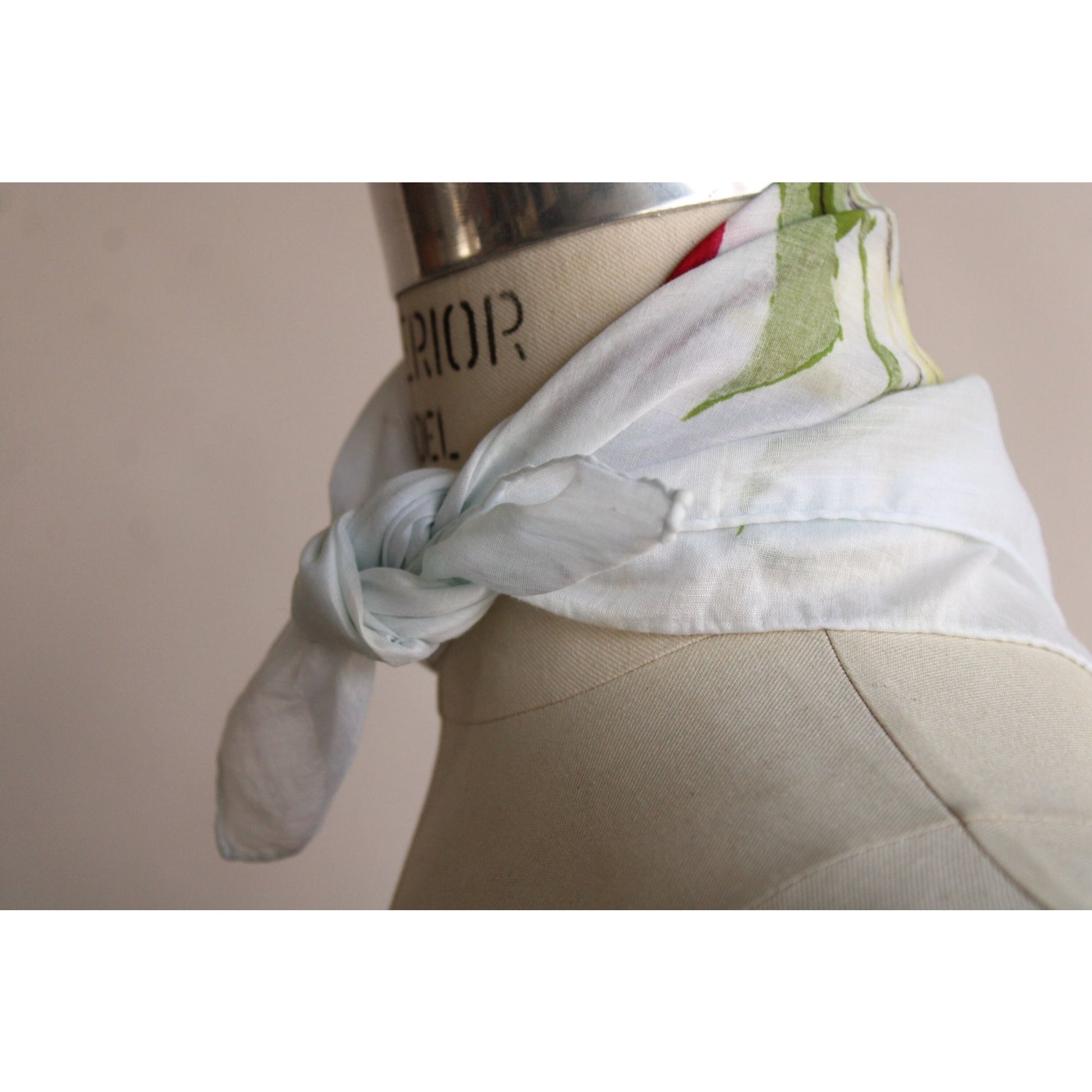 Vintage 1960s Tulip Print Cotton Scarf