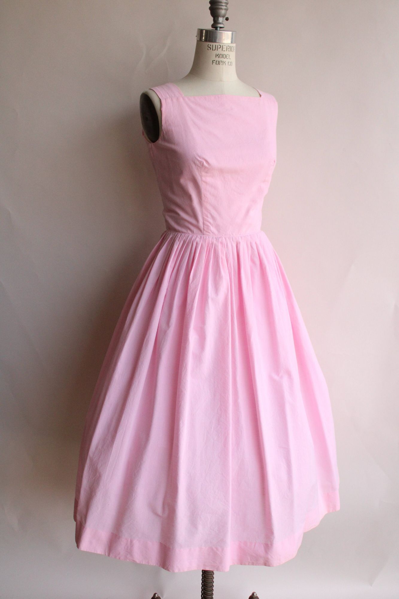 Vintage 1950s Martin Berens Tall Fashions Pink Cotton Sundress