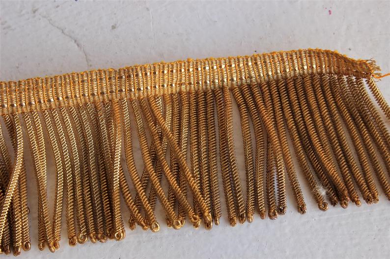 Vintage 1910s 1920s Fringe Bullion Trim / Gold and Silver, Six Pieces, 68.5" Total