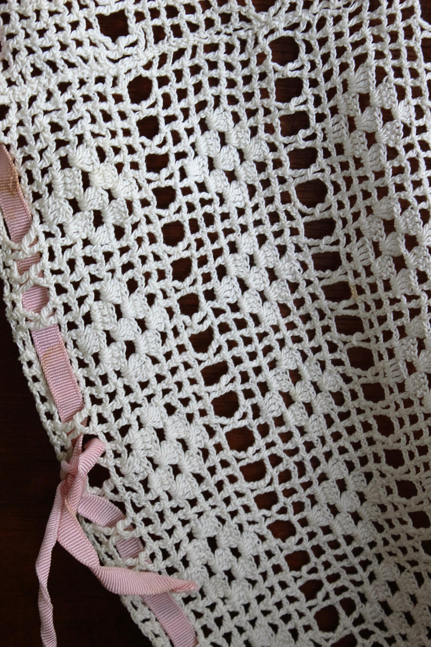 Vintage Edwardian Lace Trim / Ivory Crochet 8" Wide