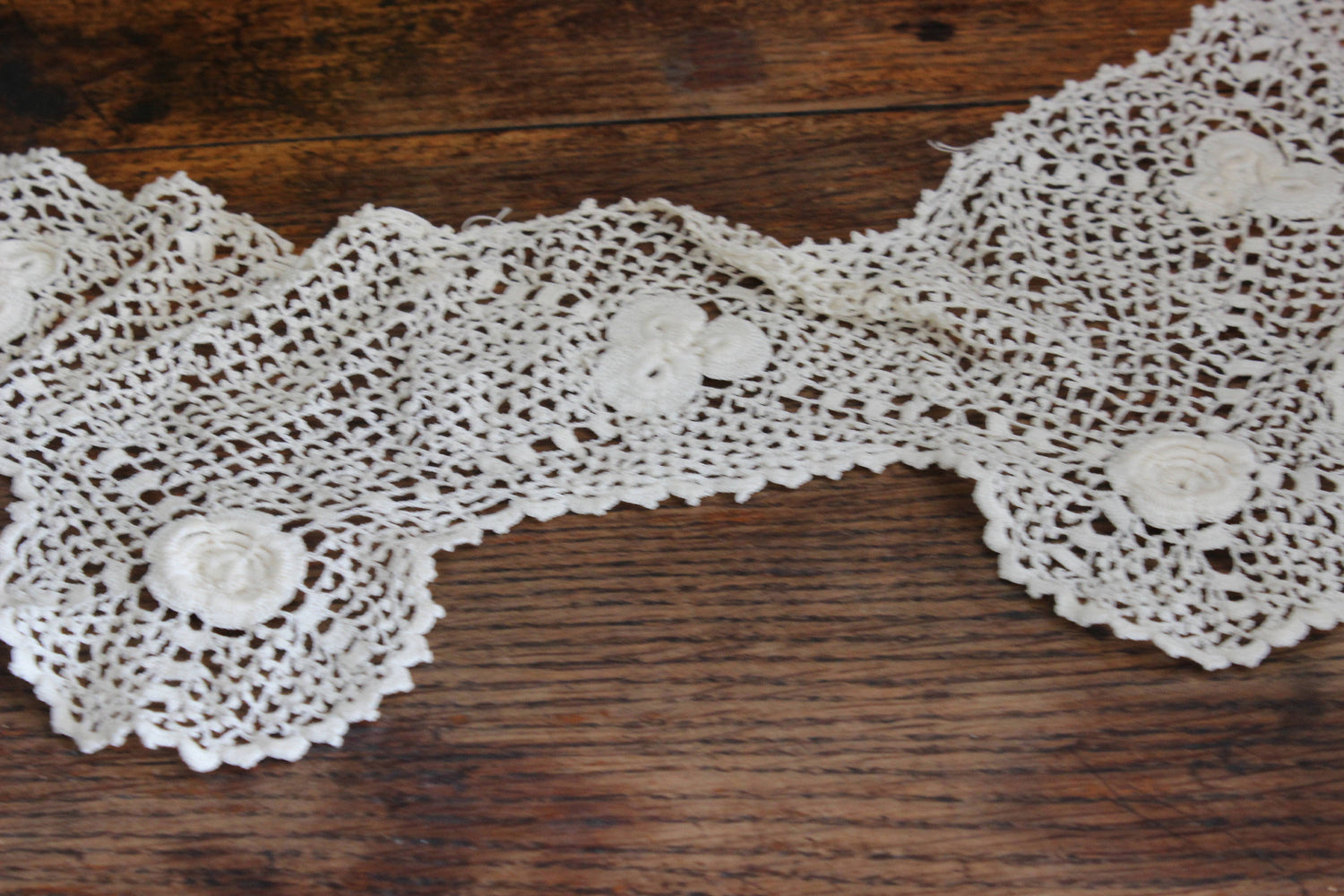 Vintage 1920s Ivory Lace Yoke Collar, Tatted Crochet – Toadstool Farm ...